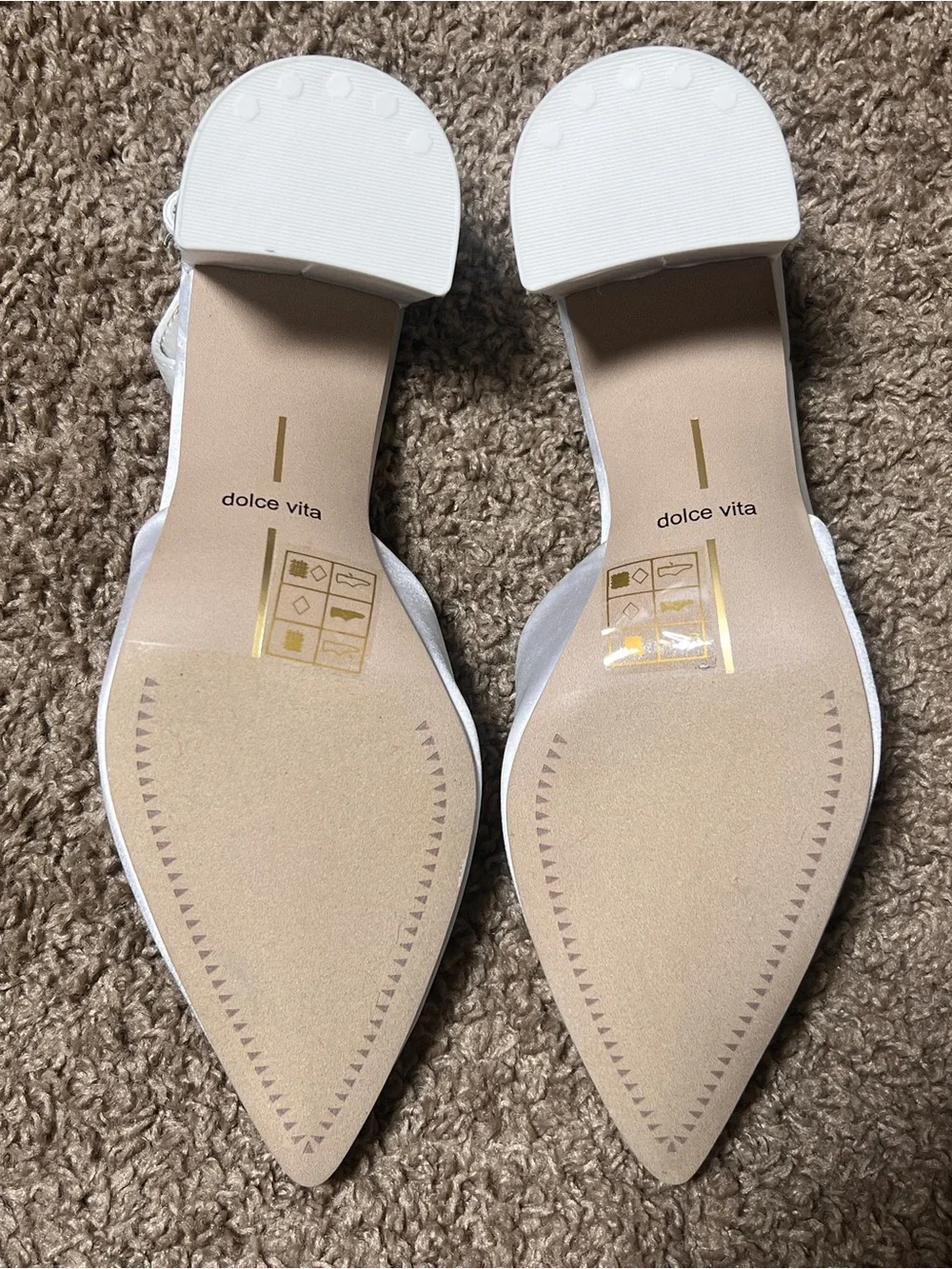 Dolce Vita Carel True White Satin Slingback High Heels, Size 7 - Picture 11 of 12